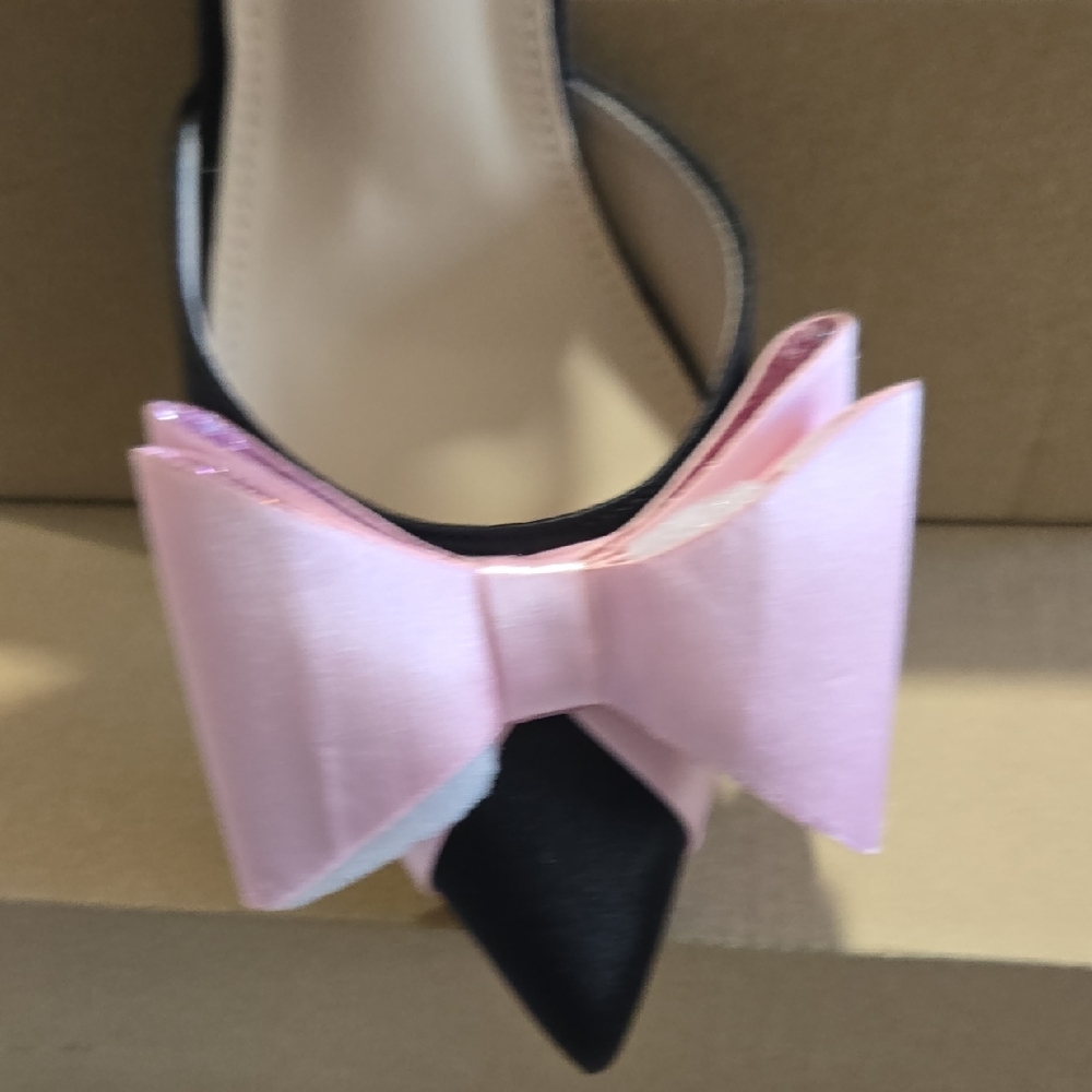 Chic Black and Pink Women's Heels - Picture 4 of 5